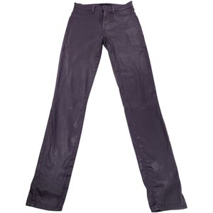 J Brand Maria Lacquer Coated Skinny Jeans Blackberry Purple Size 25 (29.75" Inse
